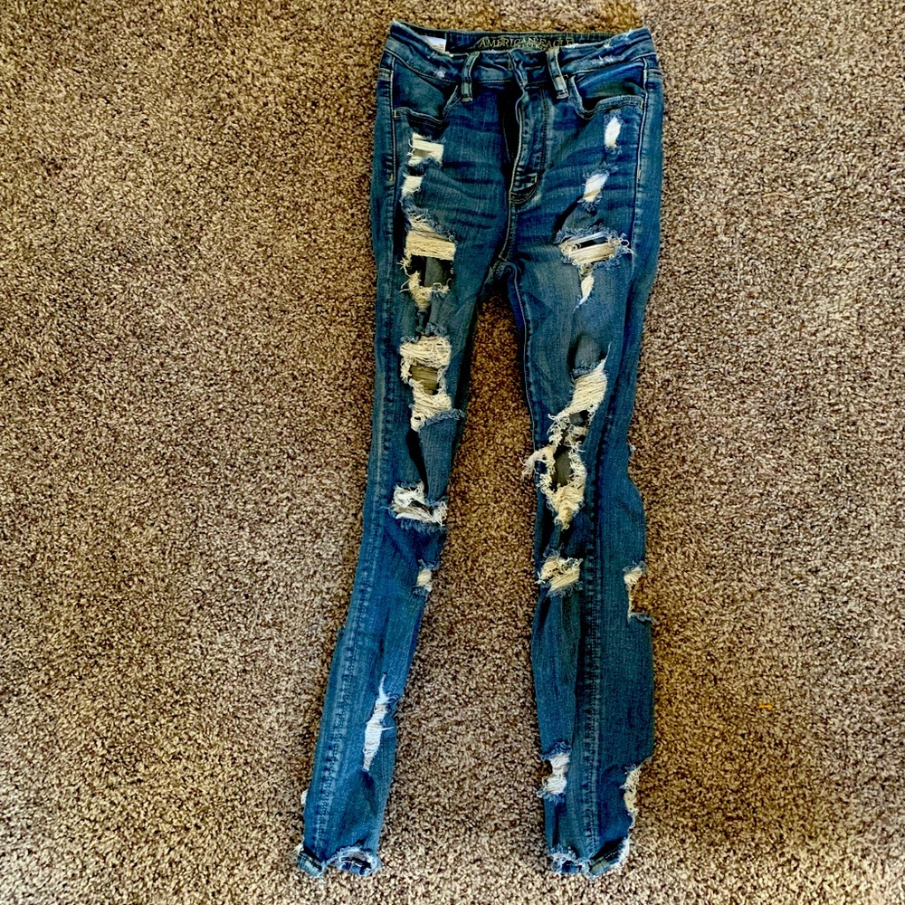 American eagle distress jeans size 2